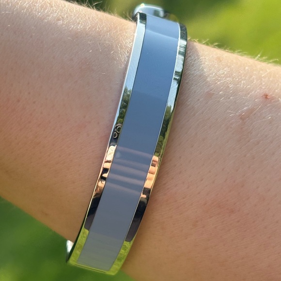 Furla Medallion Hinge Bangle Rhodium Plated With Swarovski Crystals - Picture 8 of 15